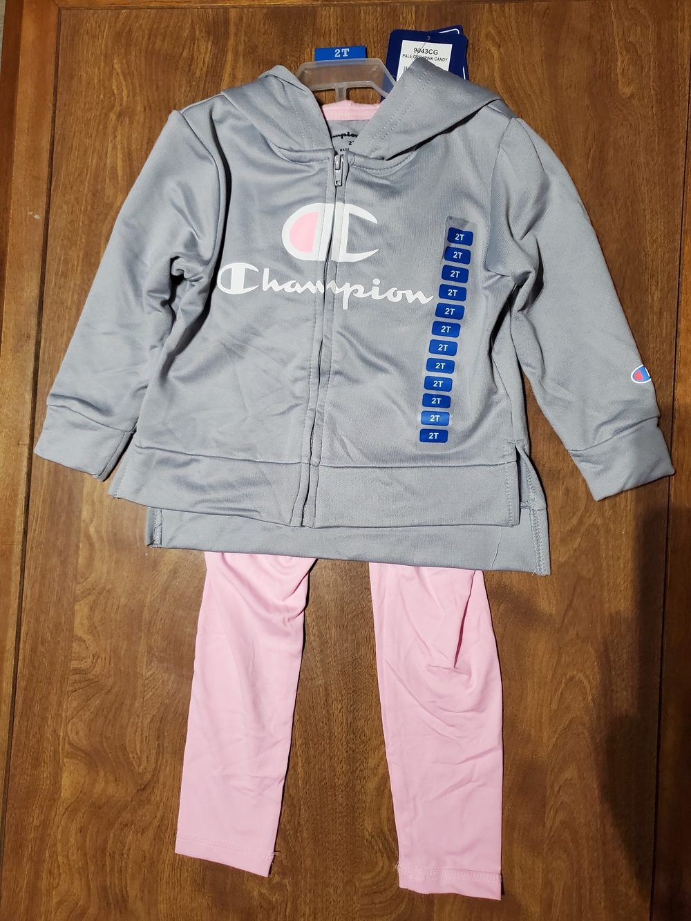 Champion Girls' Gray Hoodie & Pink Leggings Set